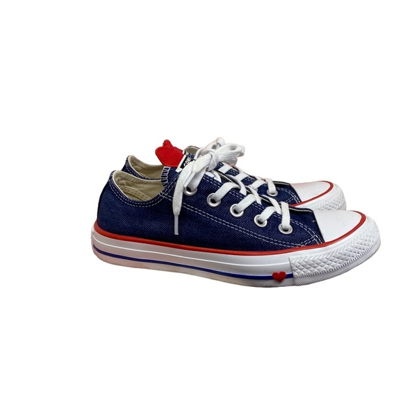 Converse Chuck Taylor All Star Denim Love Low Top Sneaker Red Heart - Picture 3 of 13